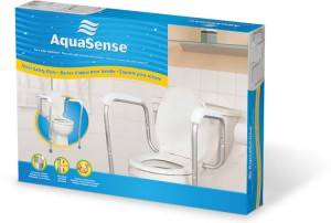 Barre d’appui pour toilette, par AquaSense®, dans la boîte pour vente au détail