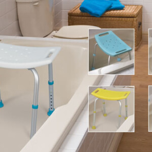 Asientos para baño ajustables, sin respaldo, por AquaSense ®