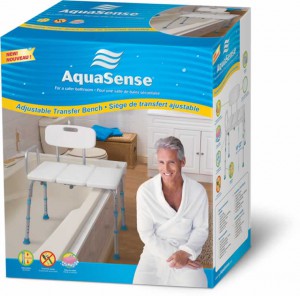  Banco ajustable de desplazamiento para bañera, de AquaSense®
