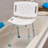 Asientos para baño ajustables con respaldo, por AquaSense ®, Blanco