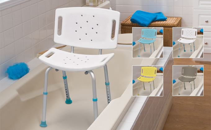 Adjustable Bath Seats with Back, by AquaSense®