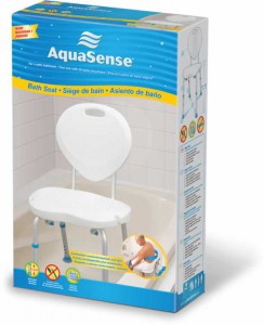Asiento de bañera con respaldo, de forma ergonómica, por AquaSense®