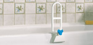 AquaSense® Steel Bath Safety Rail Installed on Bath