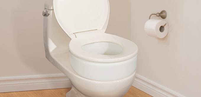 Toilet Seat Riser, by AquaSense®, in bathroom