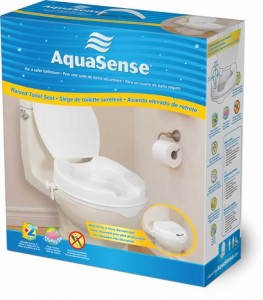 Raised Toilet Seat with Lid, by AquaSense®, in retail box