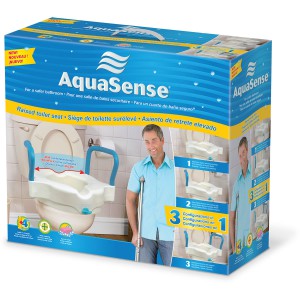 3-in-1 Raised Toilet Seat, by AquaSense®, retail box