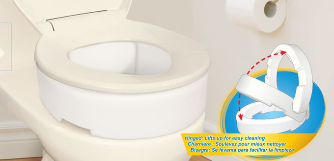 Rehausseurs pour toilette, avec charnière, par AquaSense®