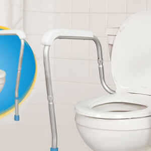 Barre d’appui ajustable pour toilette, par AquaSense®
