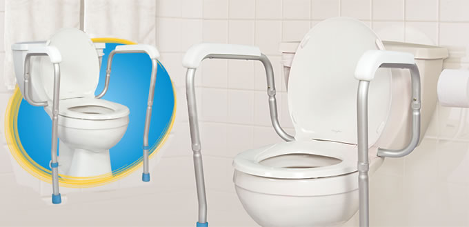 Barre d’appui ajustable pour toilette, par AquaSense®